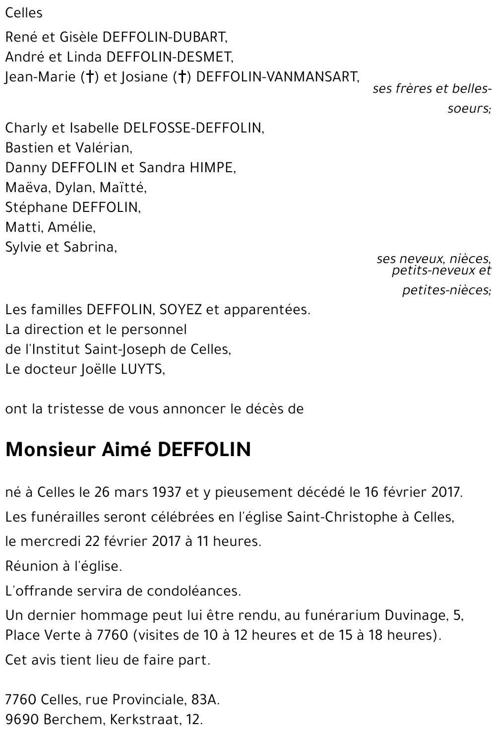 Aimé DEFFOLIN