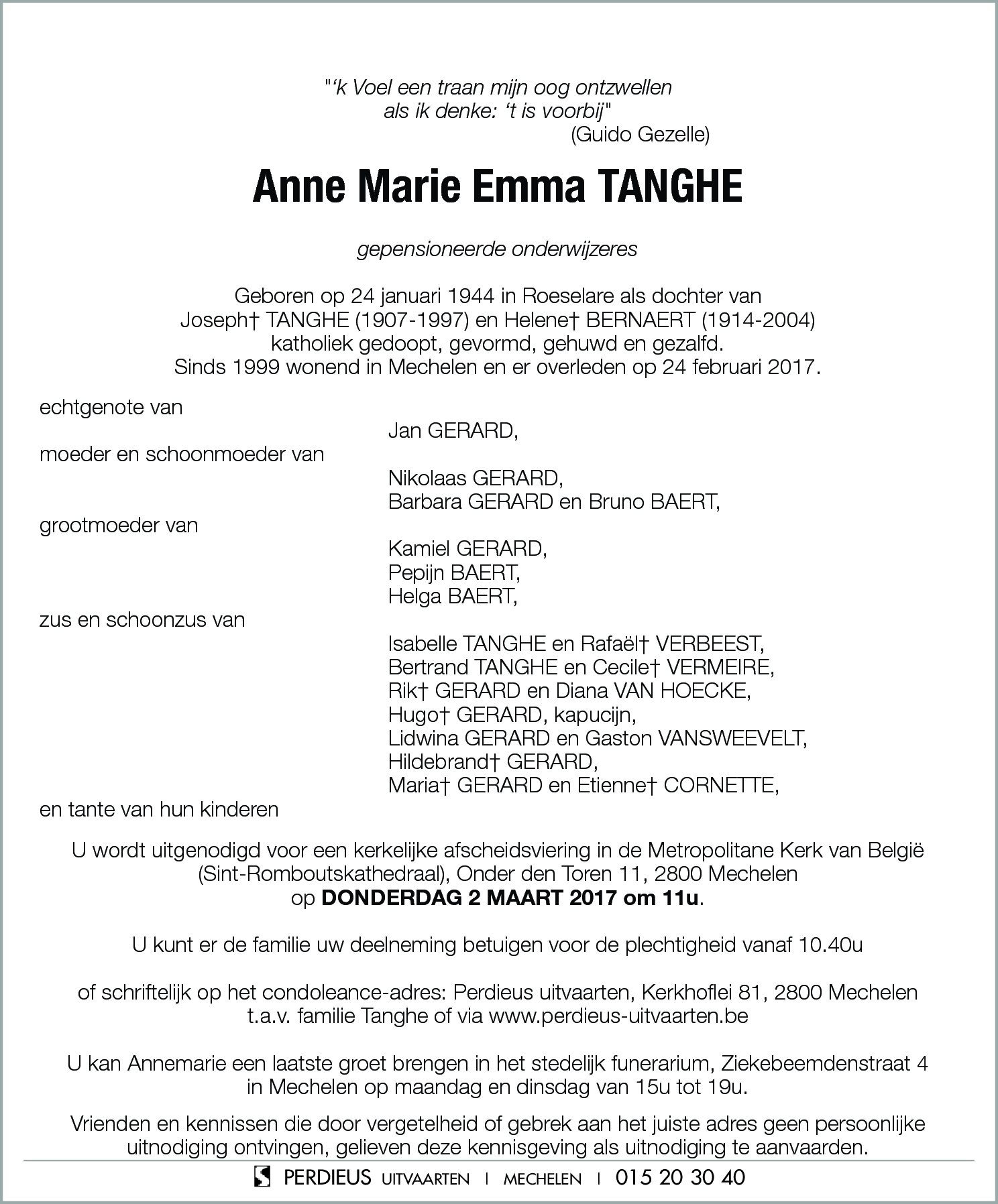 Anne Marie Emma Tanghe