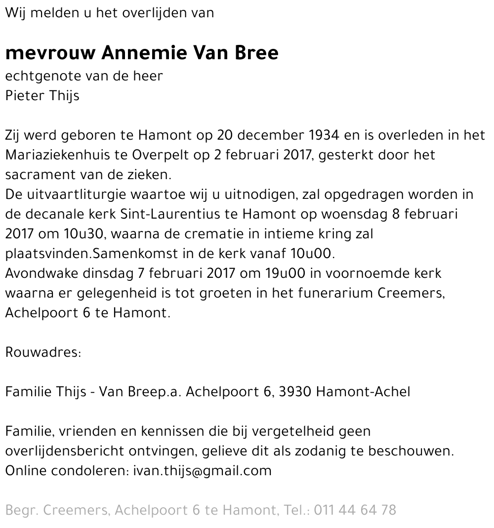 Annemie Van Bree
