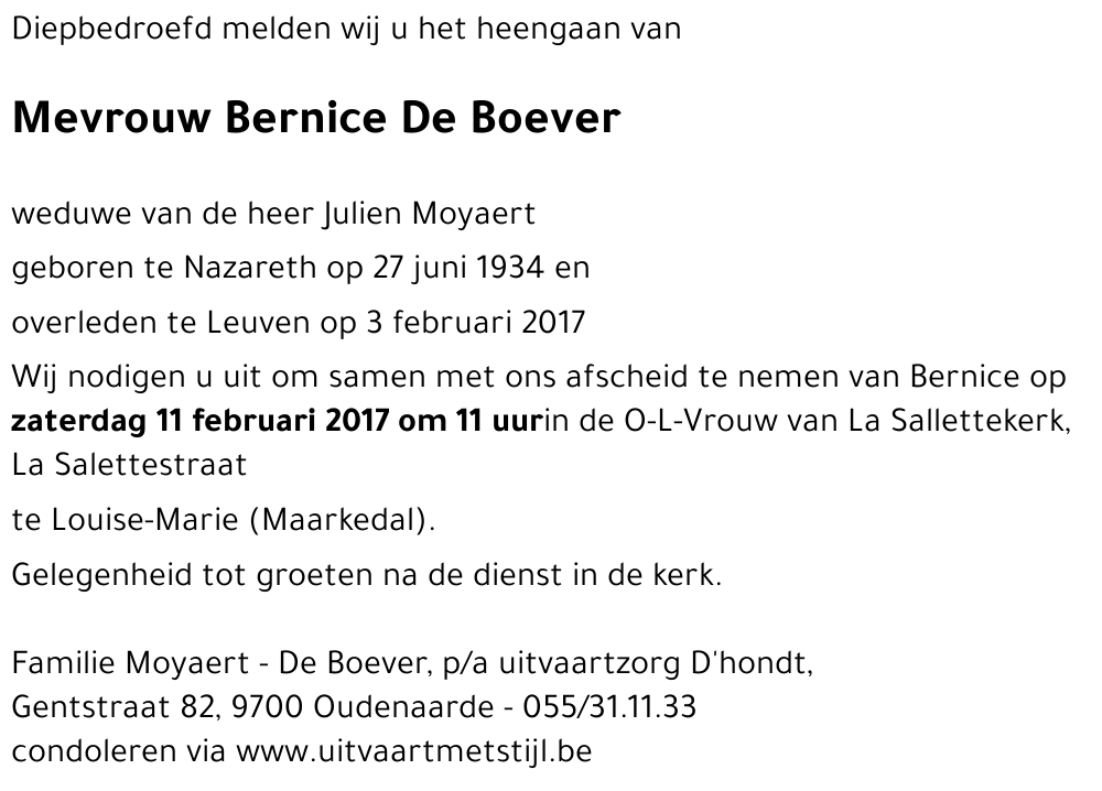 Bernice De Boever
