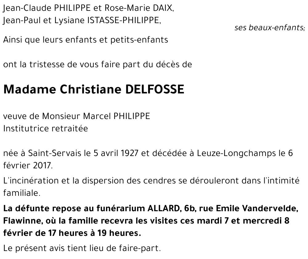 Christiane DELFOSSE