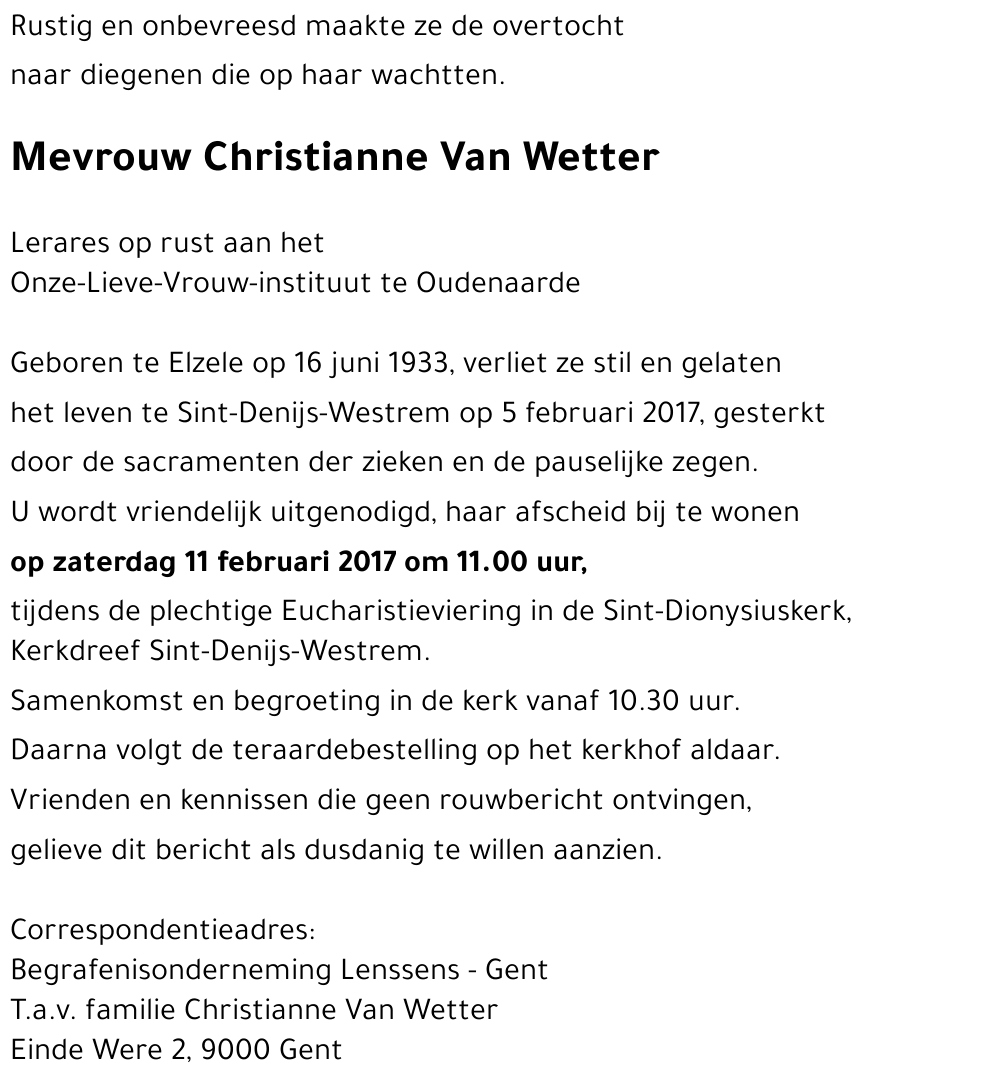 Christianne Van Wetter