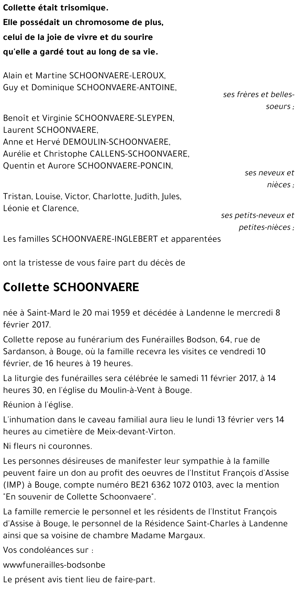 Collette SCHOONVAERE