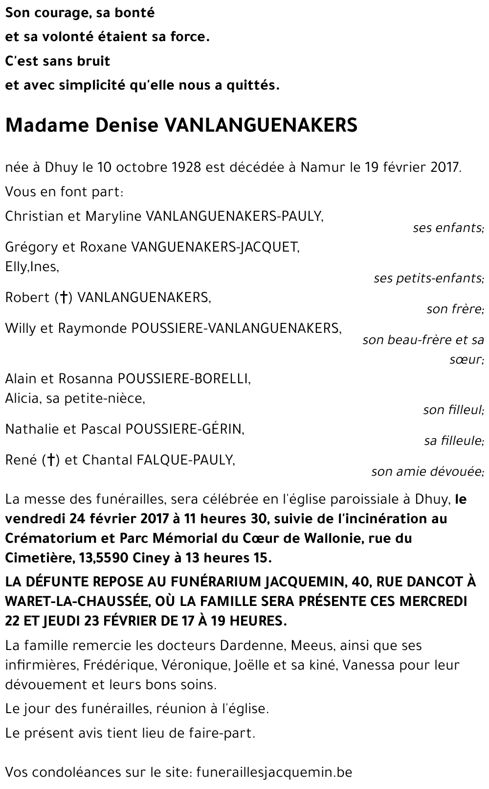 Denise VANLANGUENAKERS