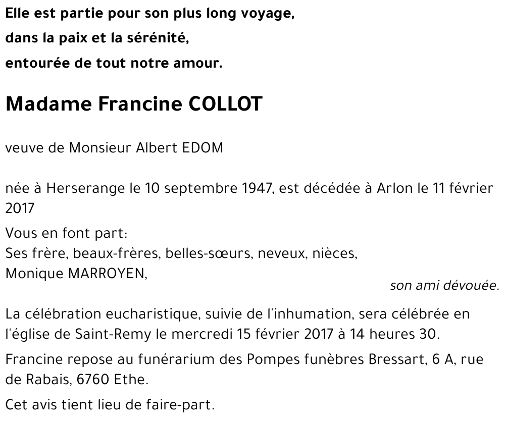 Francine COLLOT 
