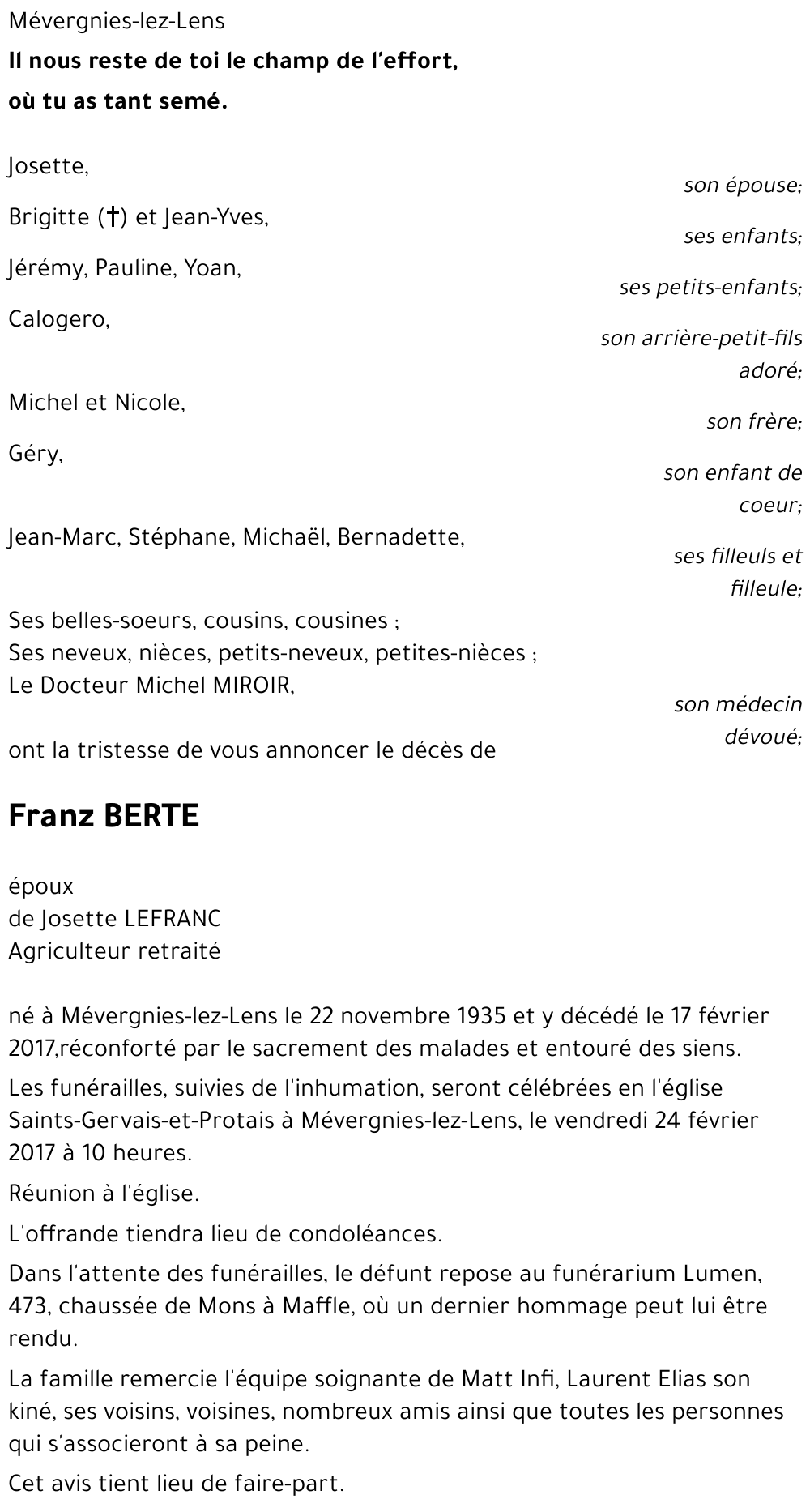 Franz BERTE
