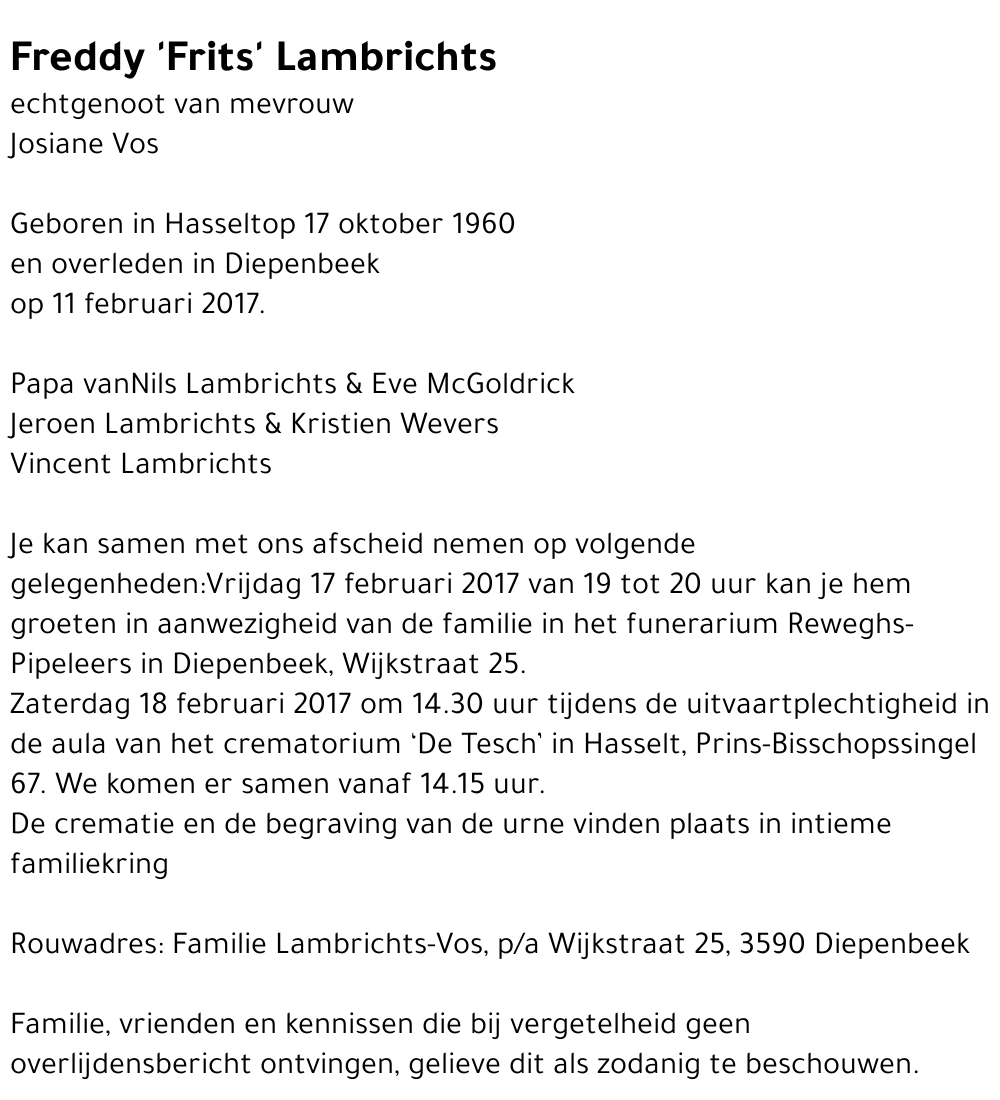 Freddy 'Frits' Lambrichts