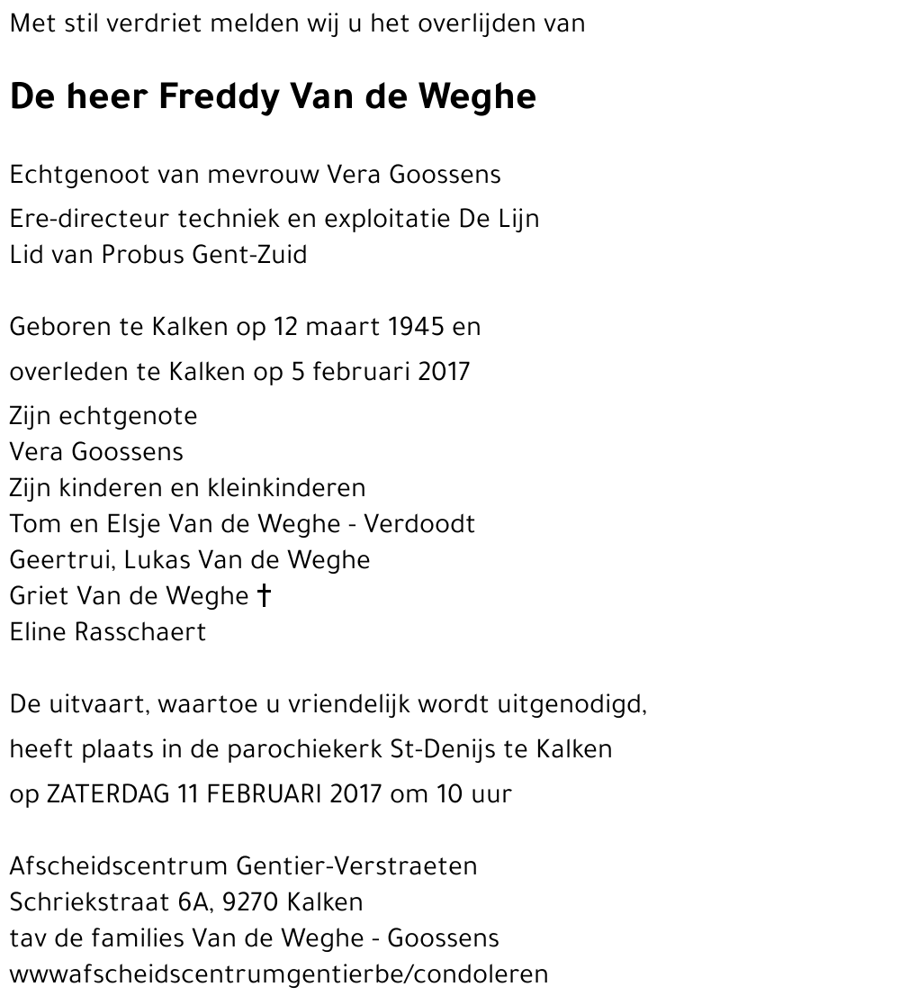 Freddy Van de Weghe