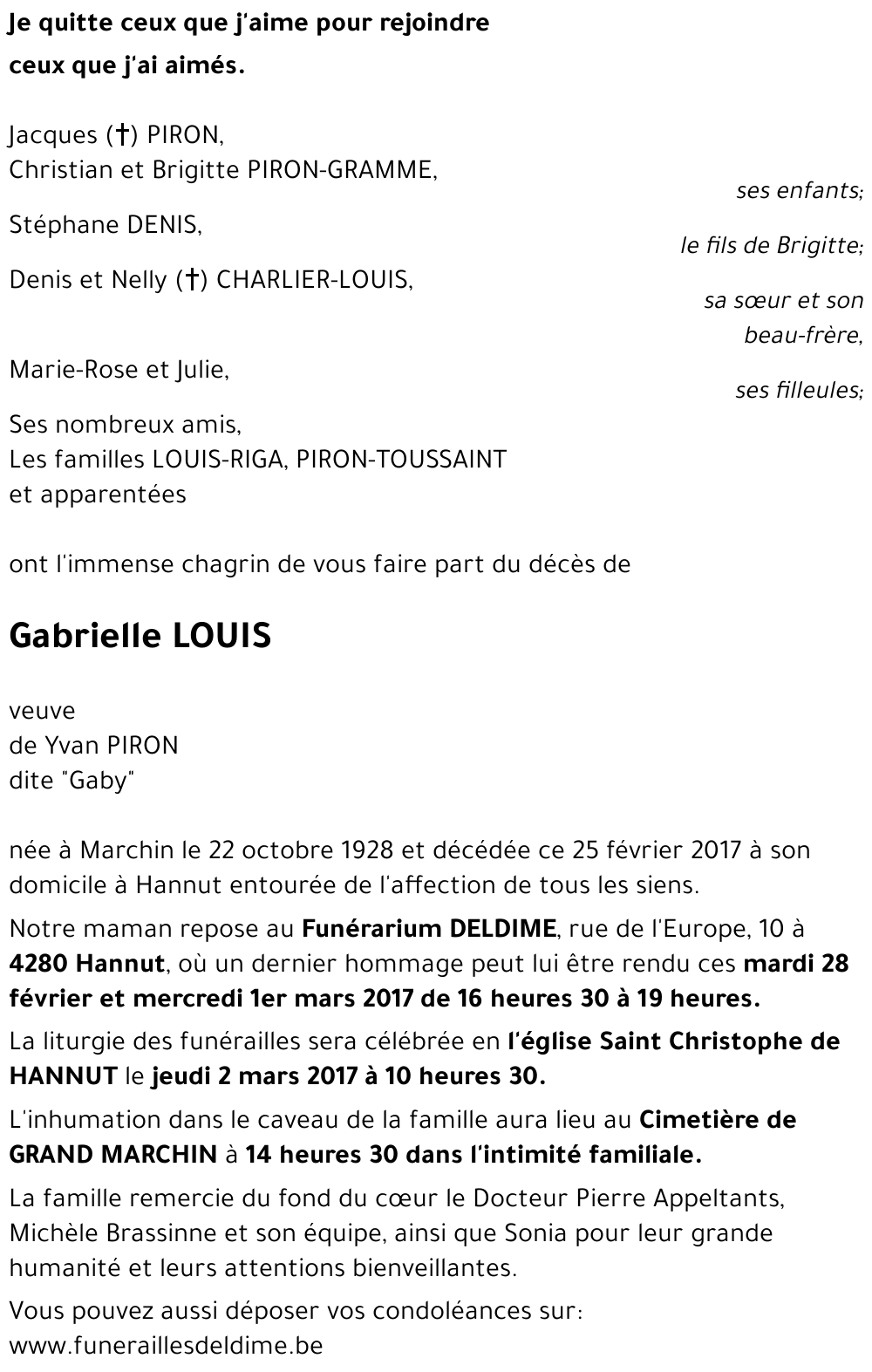 Gabrielle LOUIS dire 