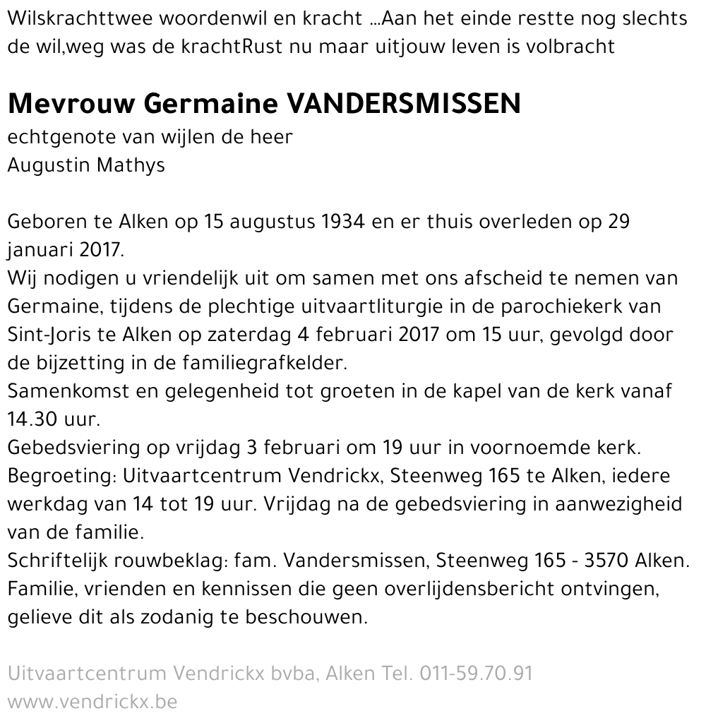 Germaine Vandersmissen