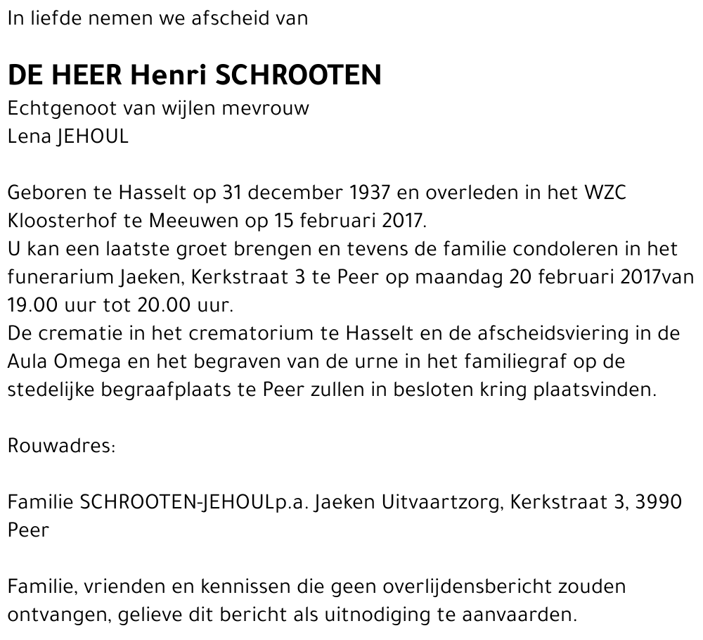 Henri SCHROOTEN