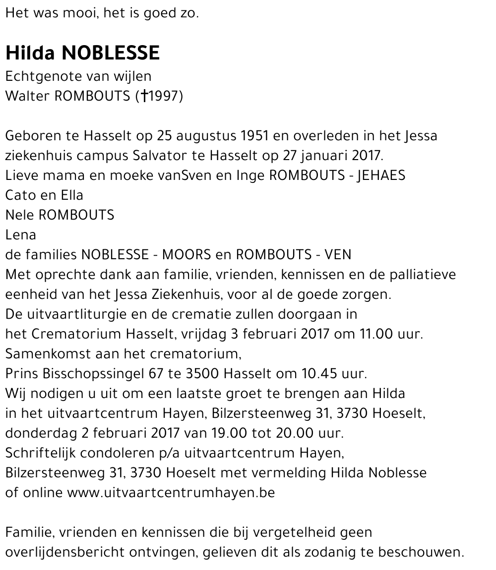 Hilda NOBLESSE