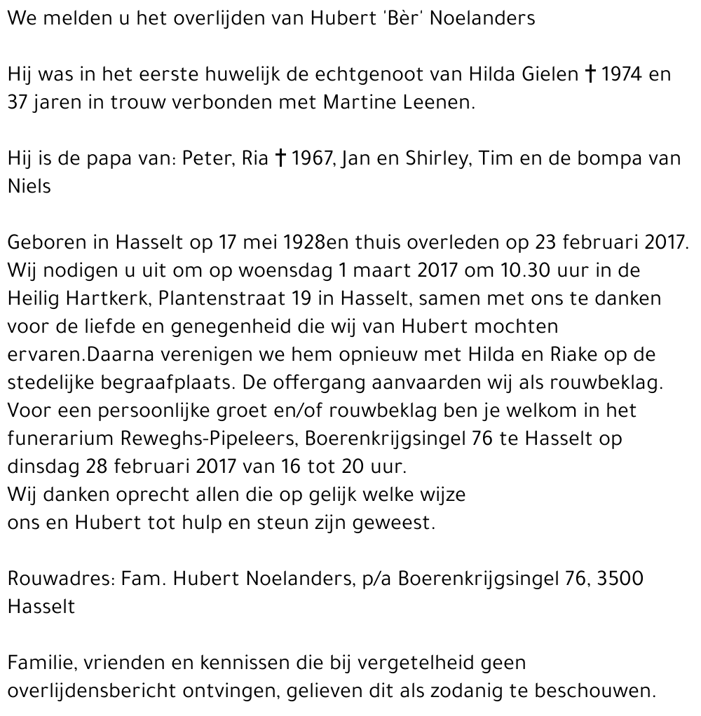 Hubert ' Bèr ' Noelanders