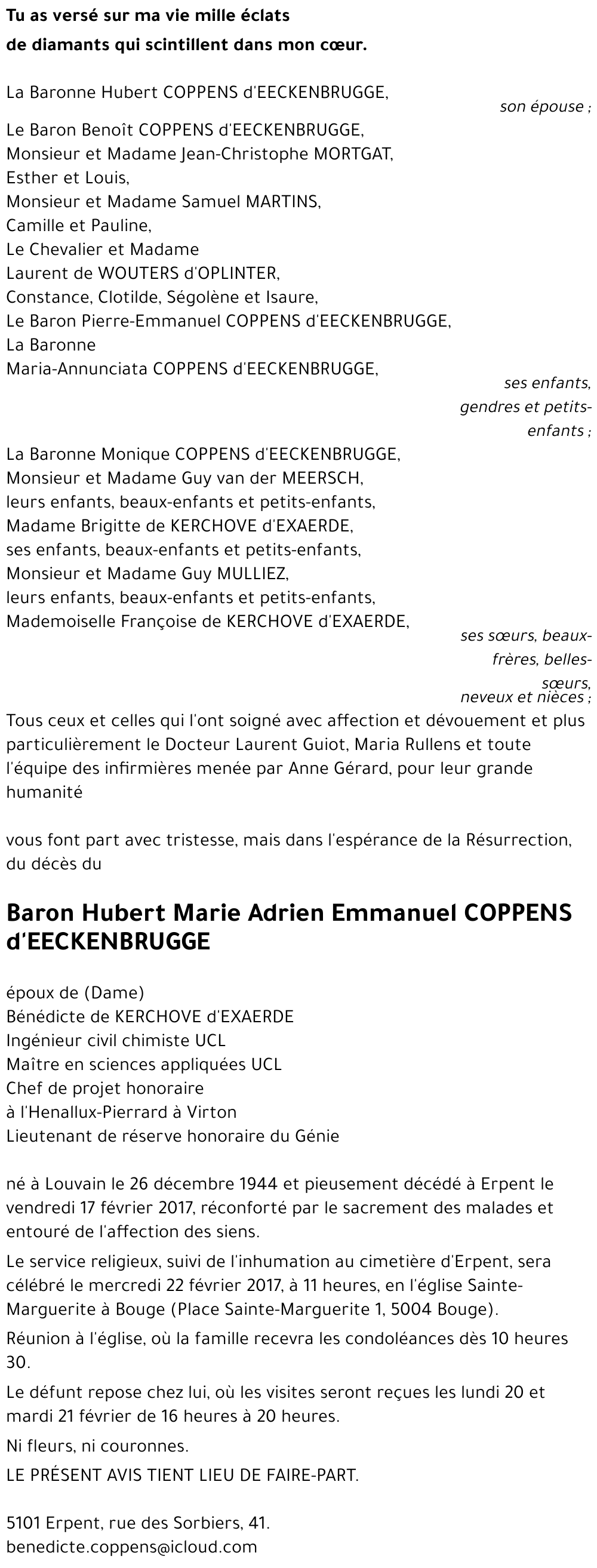 Hubert COPPENS d'EECKENBRUGGE