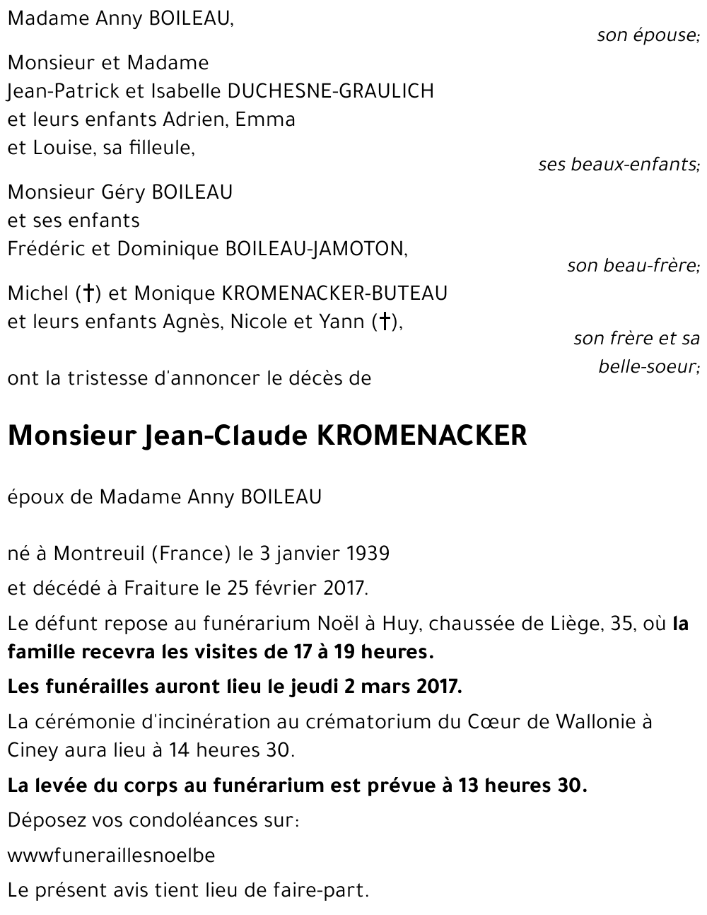 Jean-Claude KROMENACKER