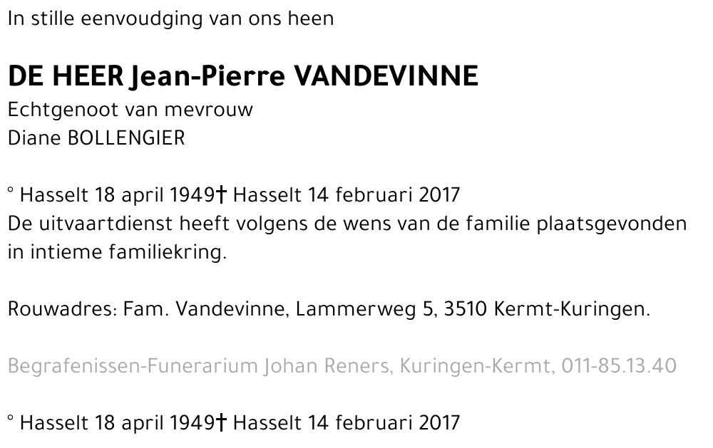 Jean-Pierre VANDEVINNE