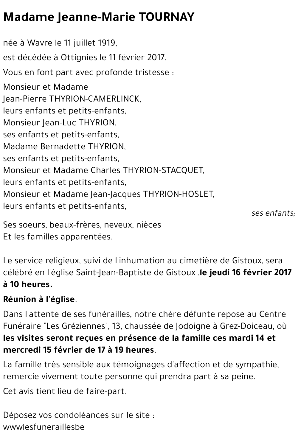 Jeanne-Marie TOURNAY