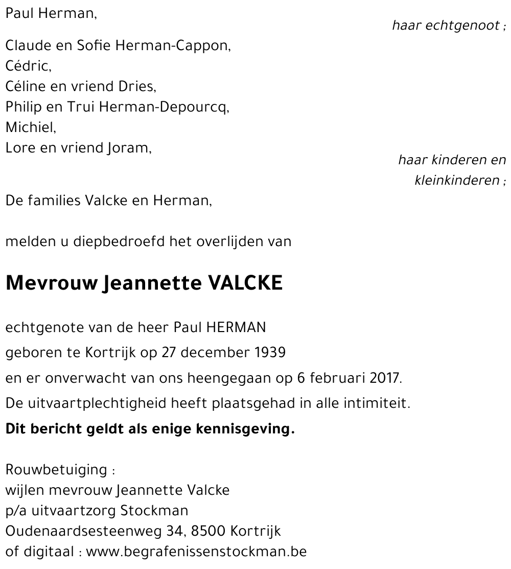 Jeannette VALCKE