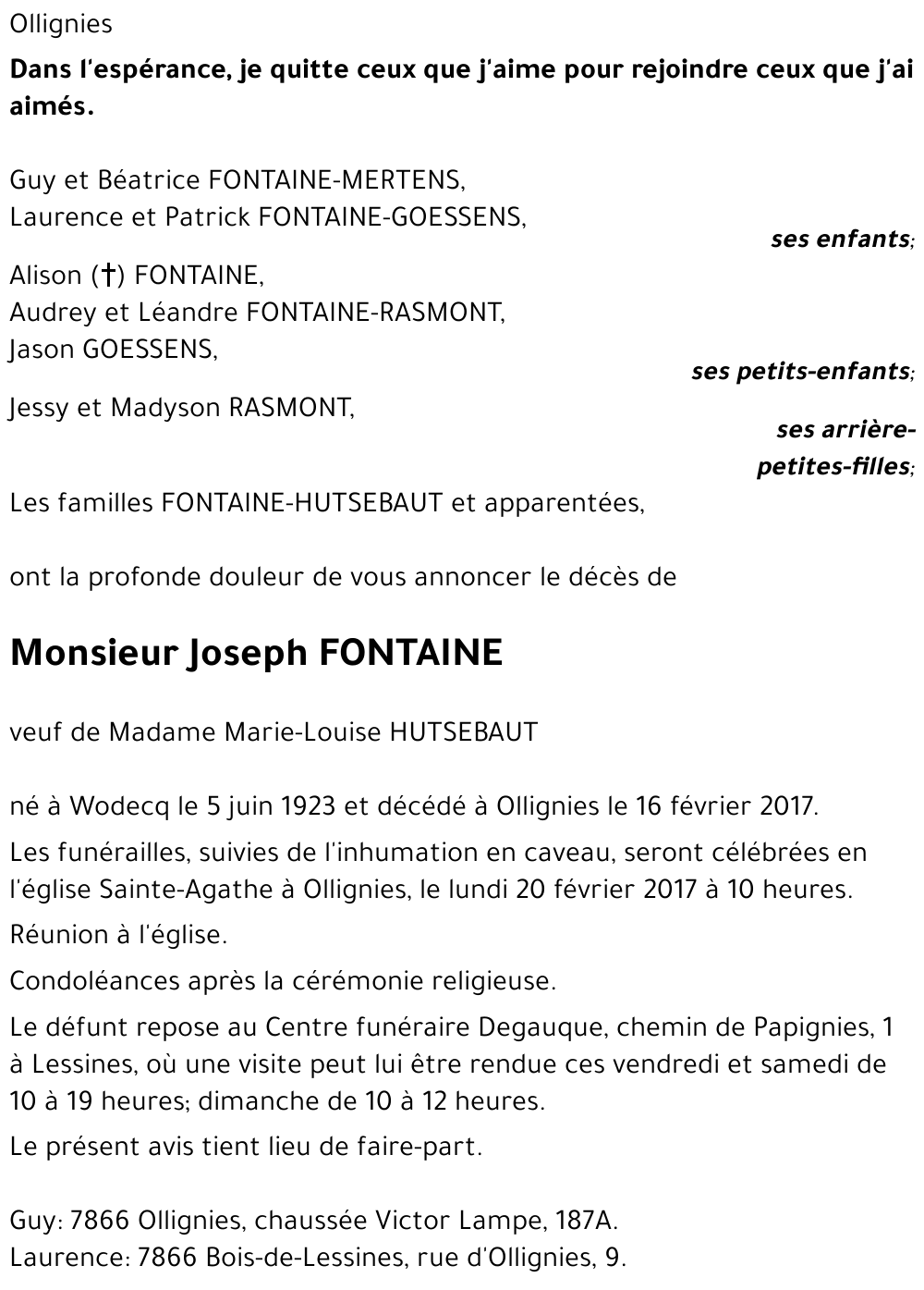 Joseph FONTAINE