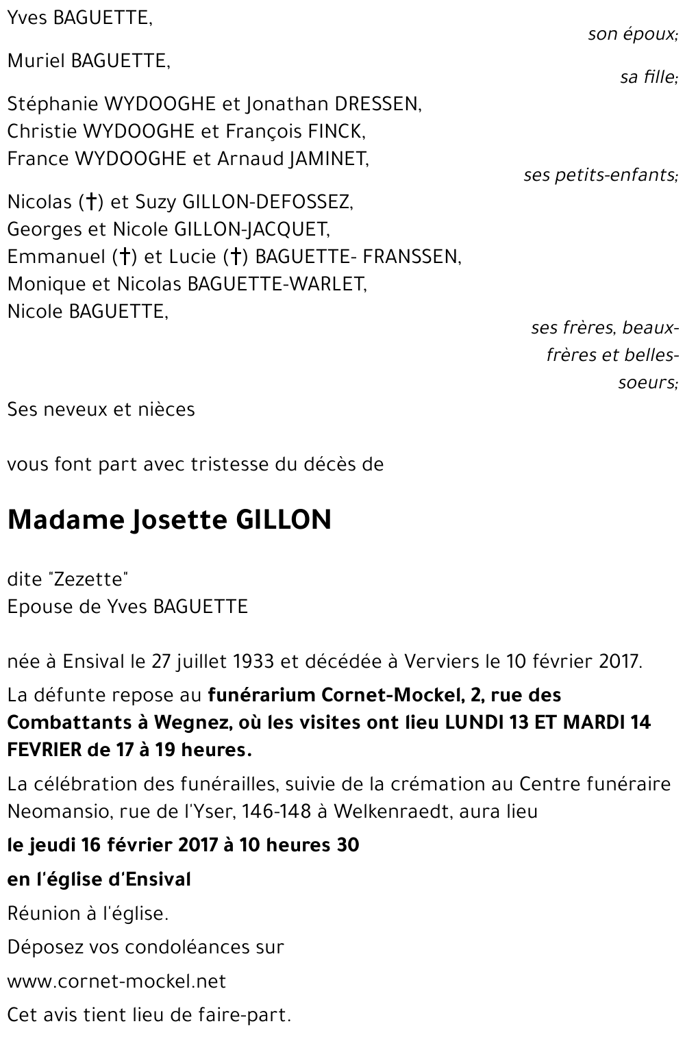 Josette GILLON