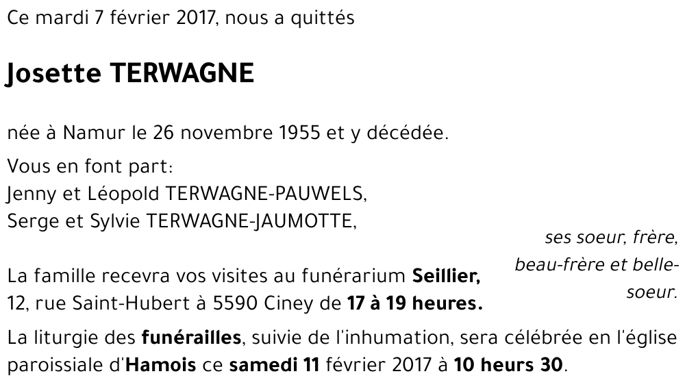 Josette TERWAGNE
