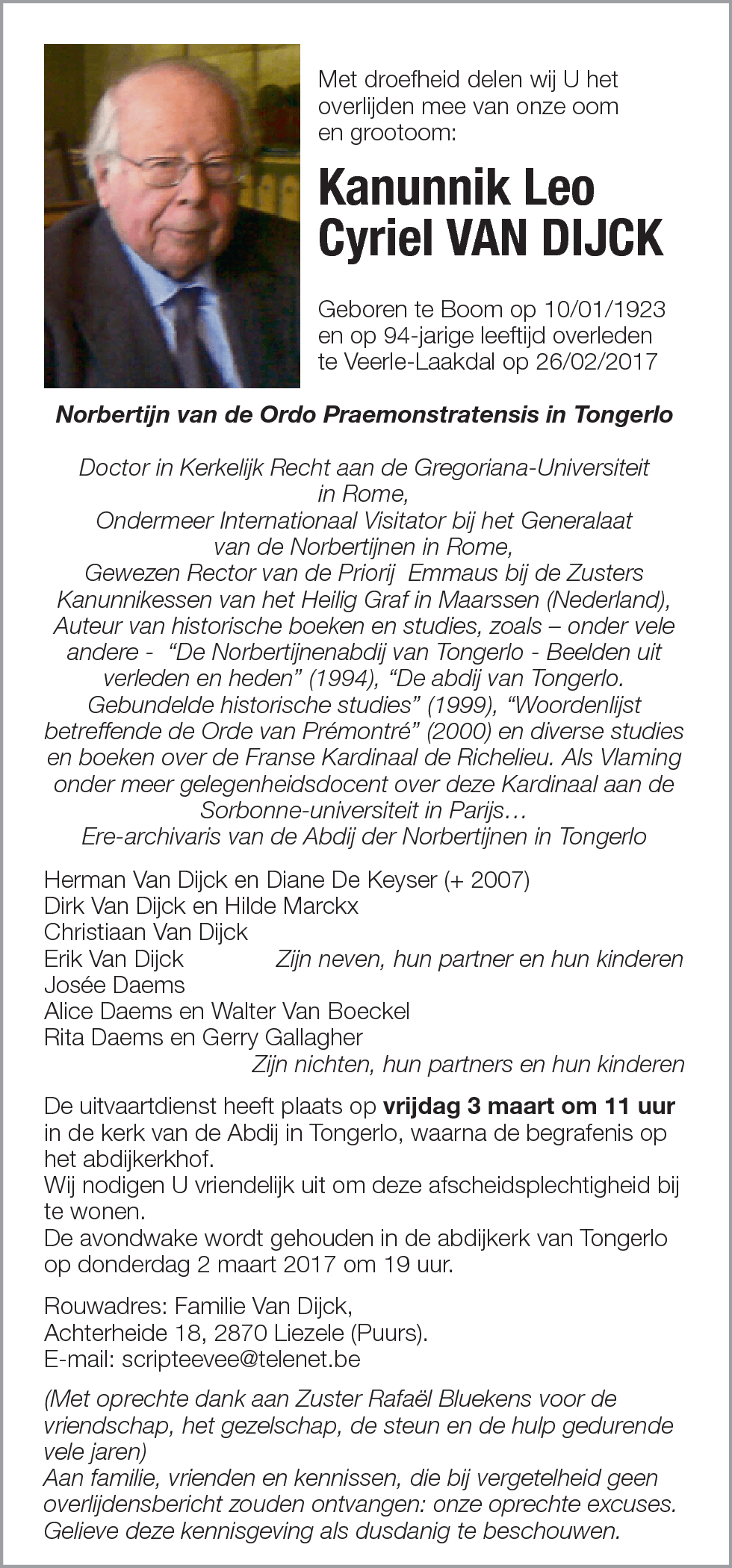 Kanunnik Leo Cyriel Van Dijck