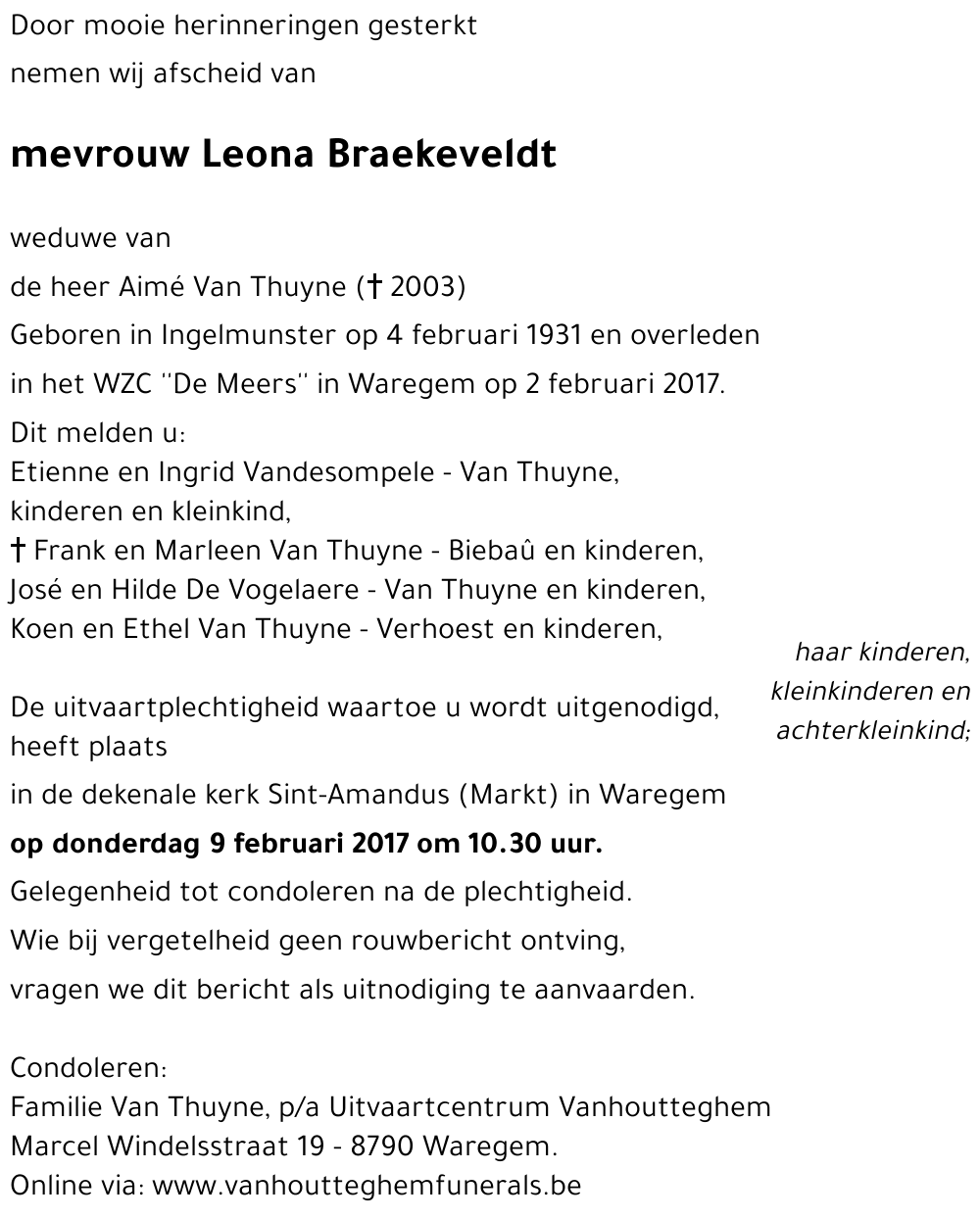 Leona BRAEKEVELDT