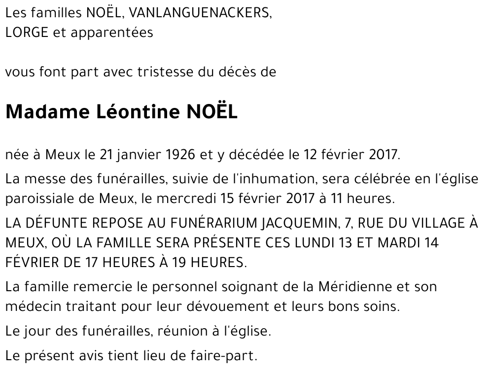 Léontine NOËL
