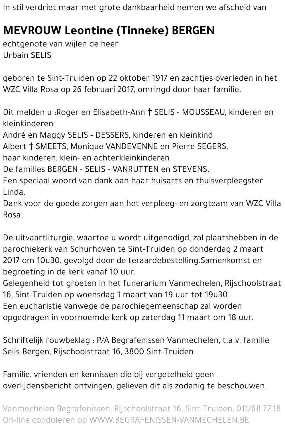 Leontine (Tinneke) BERGEN