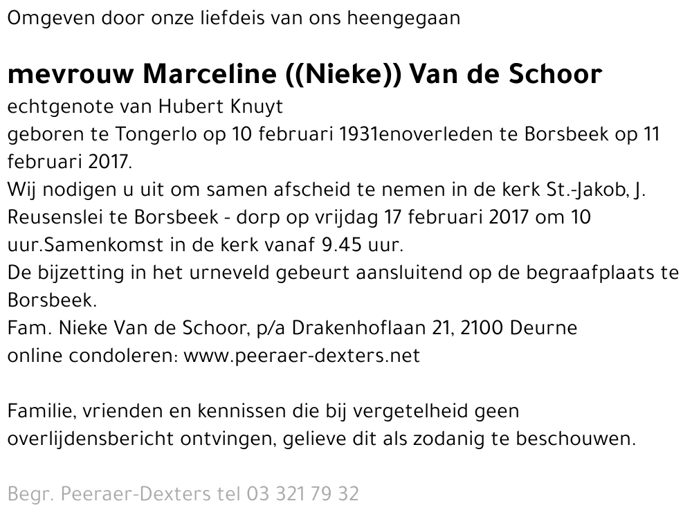 Marceline Van de Schoor