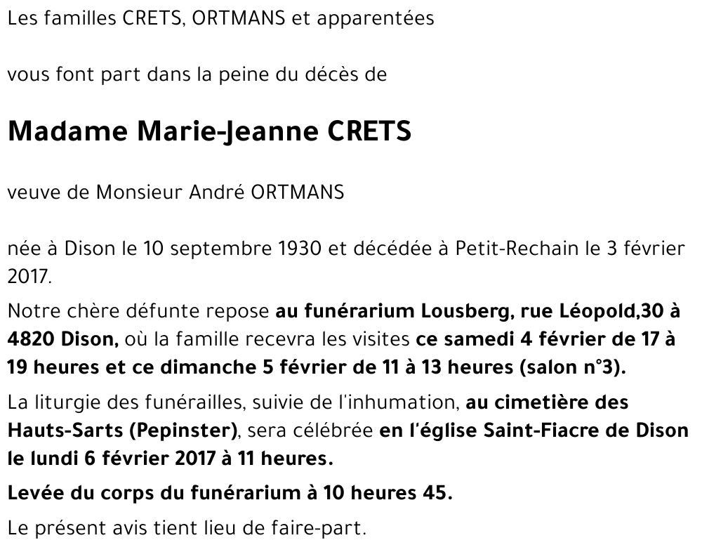 Marie-Jeanne CRETS