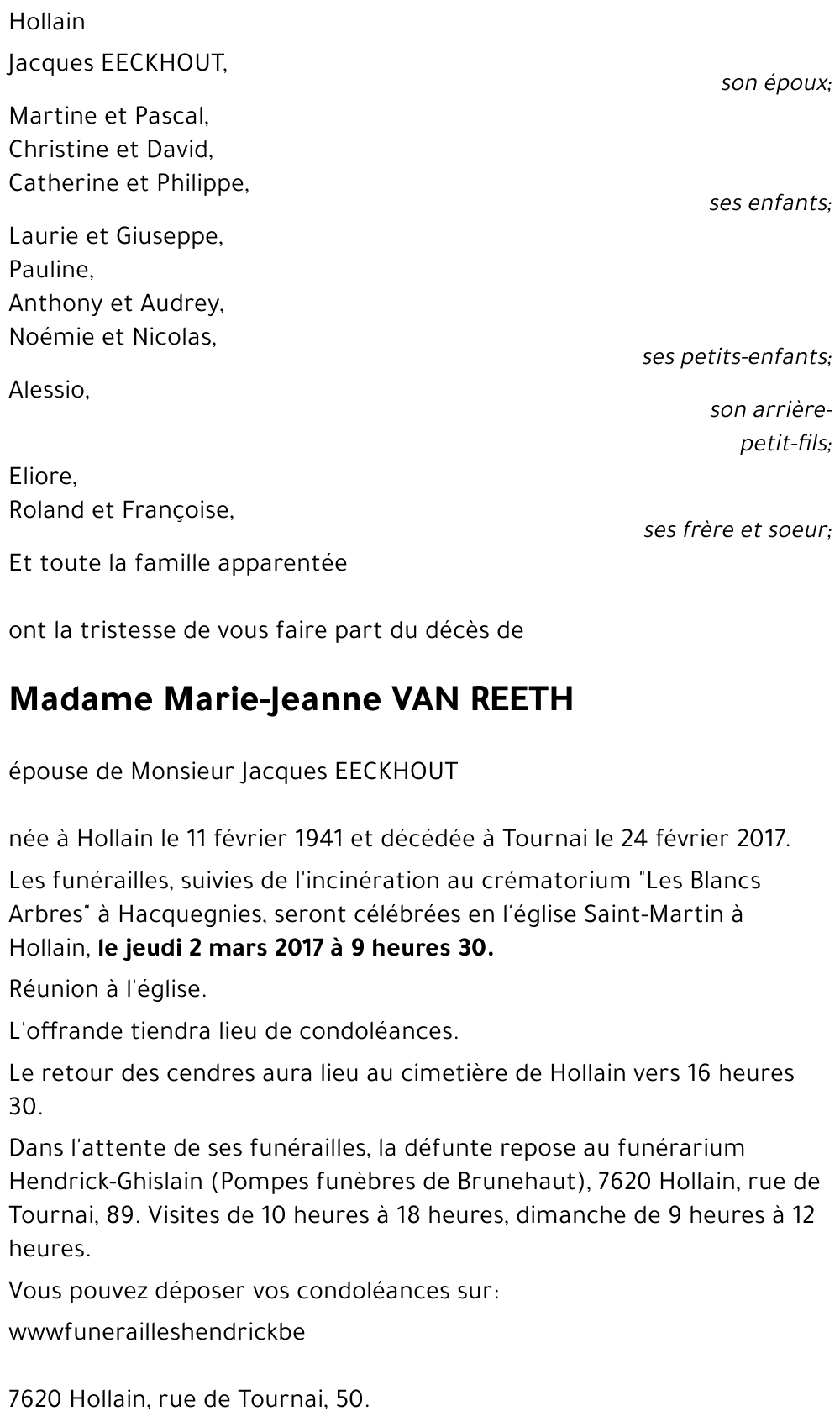 Marie-Jeanne VAN REETH