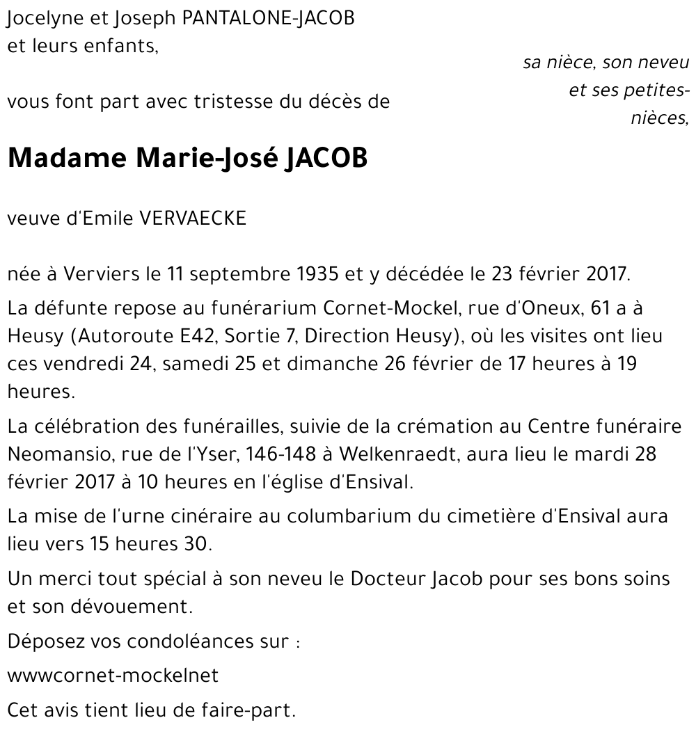 Marie-José JACOB