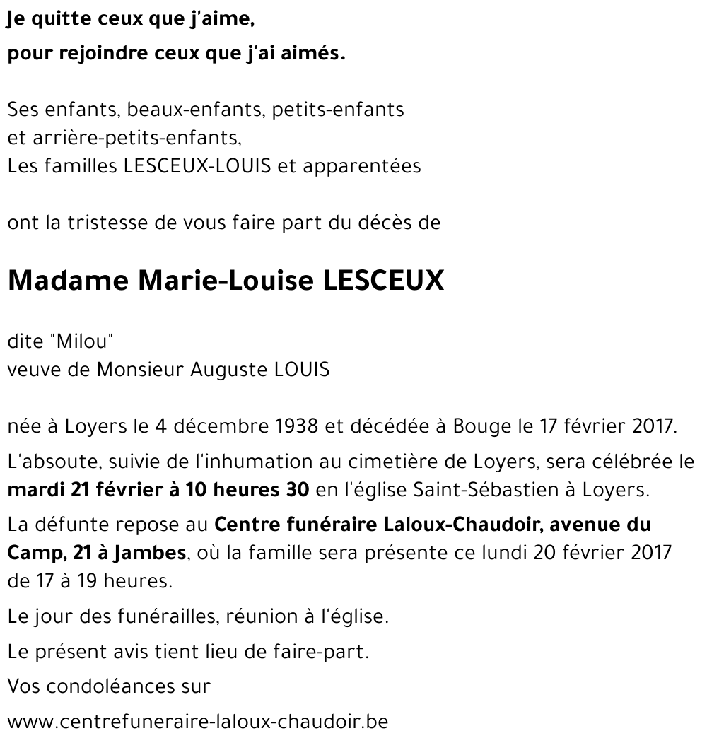 Marie-Louise LESCEUX