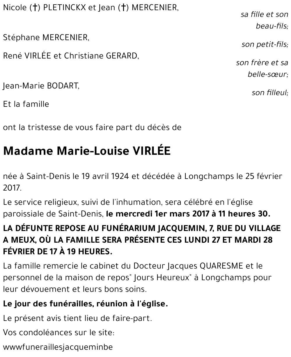 Marie-Louise VIRLÉE