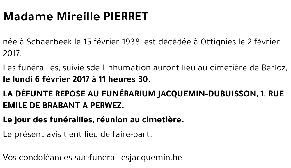 Mireille PIERRET