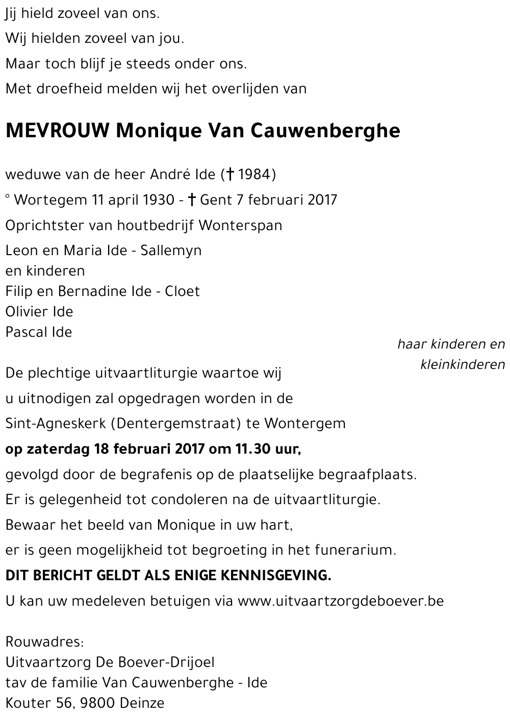 Monique Van Cauwenberghe