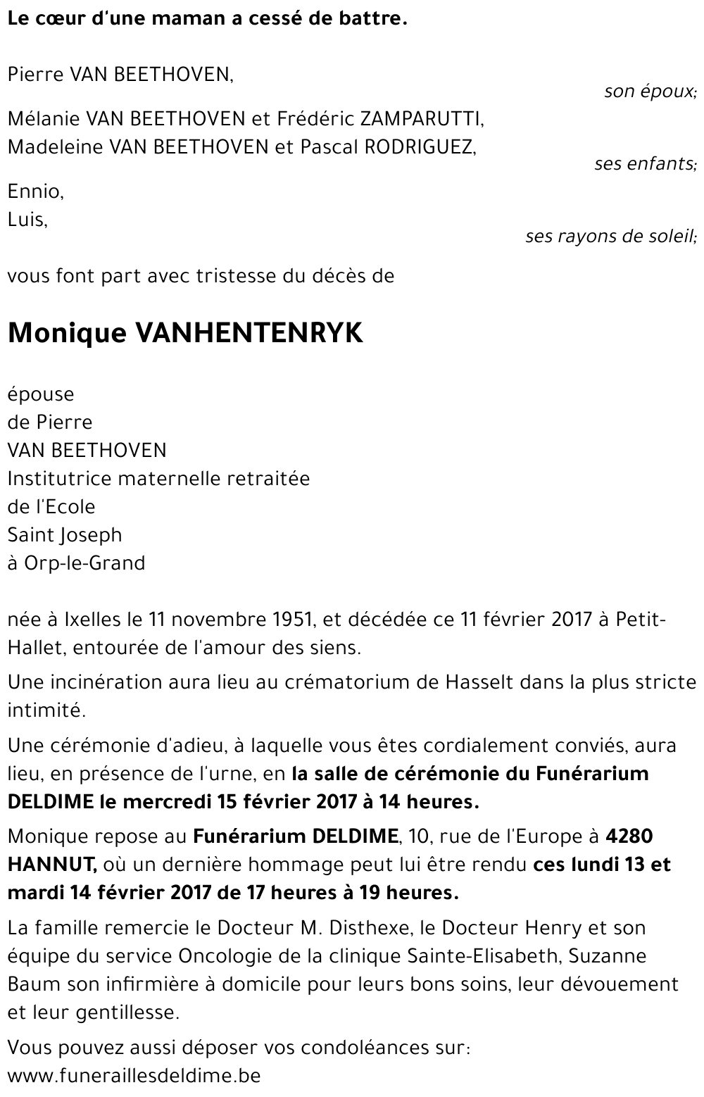 Monique VANHENTENRYK