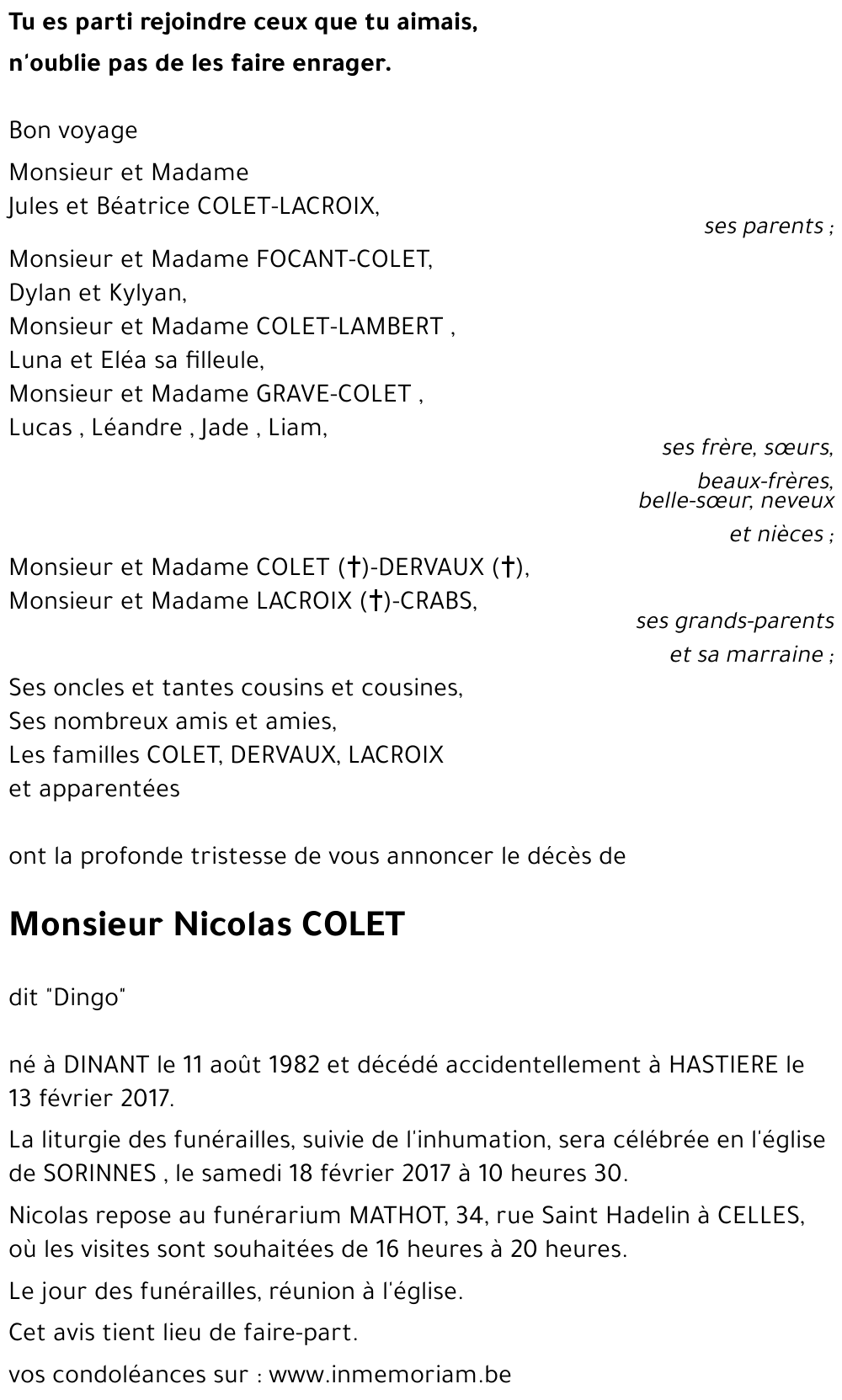 Nicolas COLET
