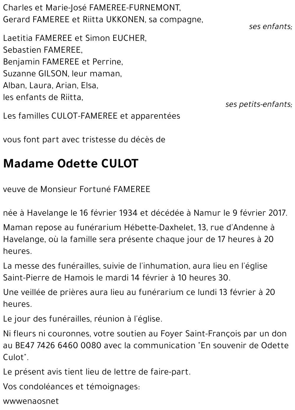 Odette CULOT