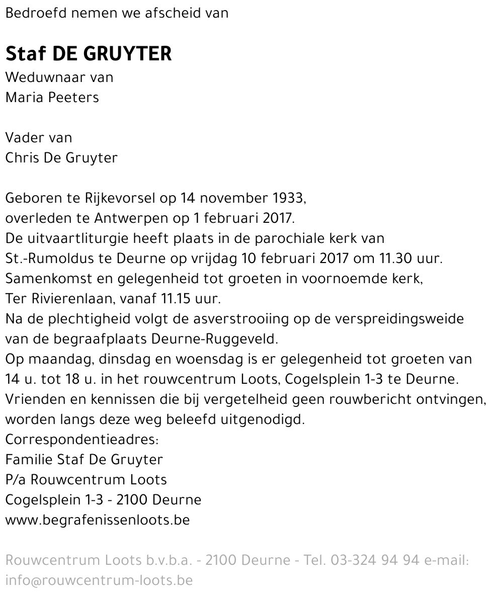Staf De Gruyter