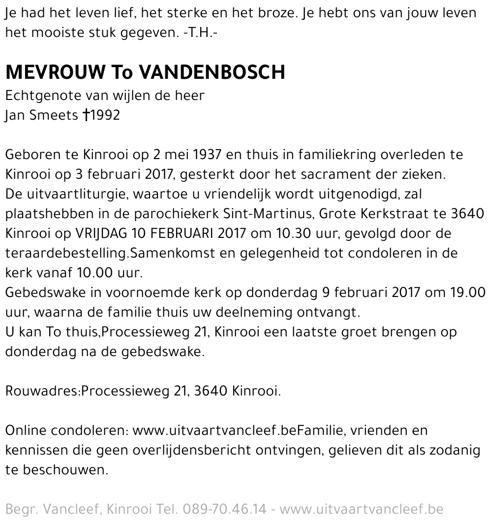 To Vandenbosch