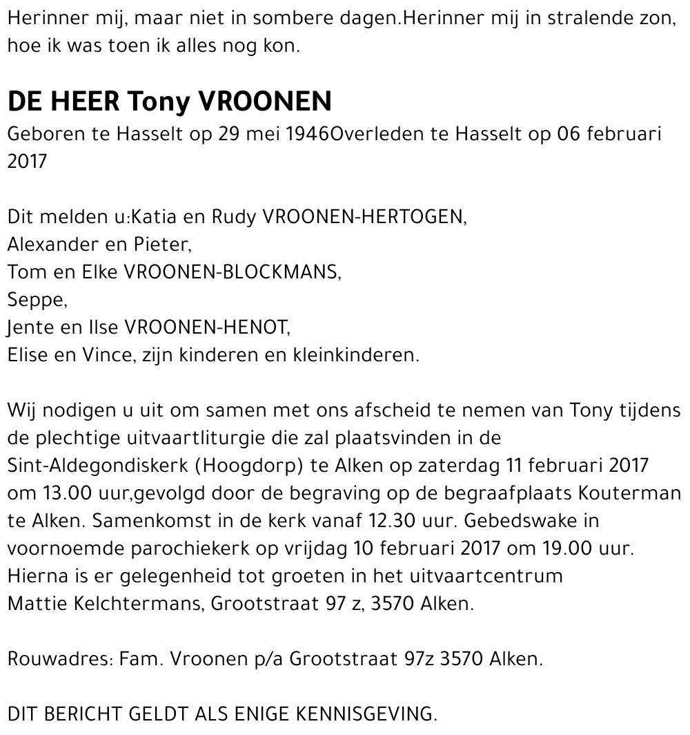 Tony VROONEN