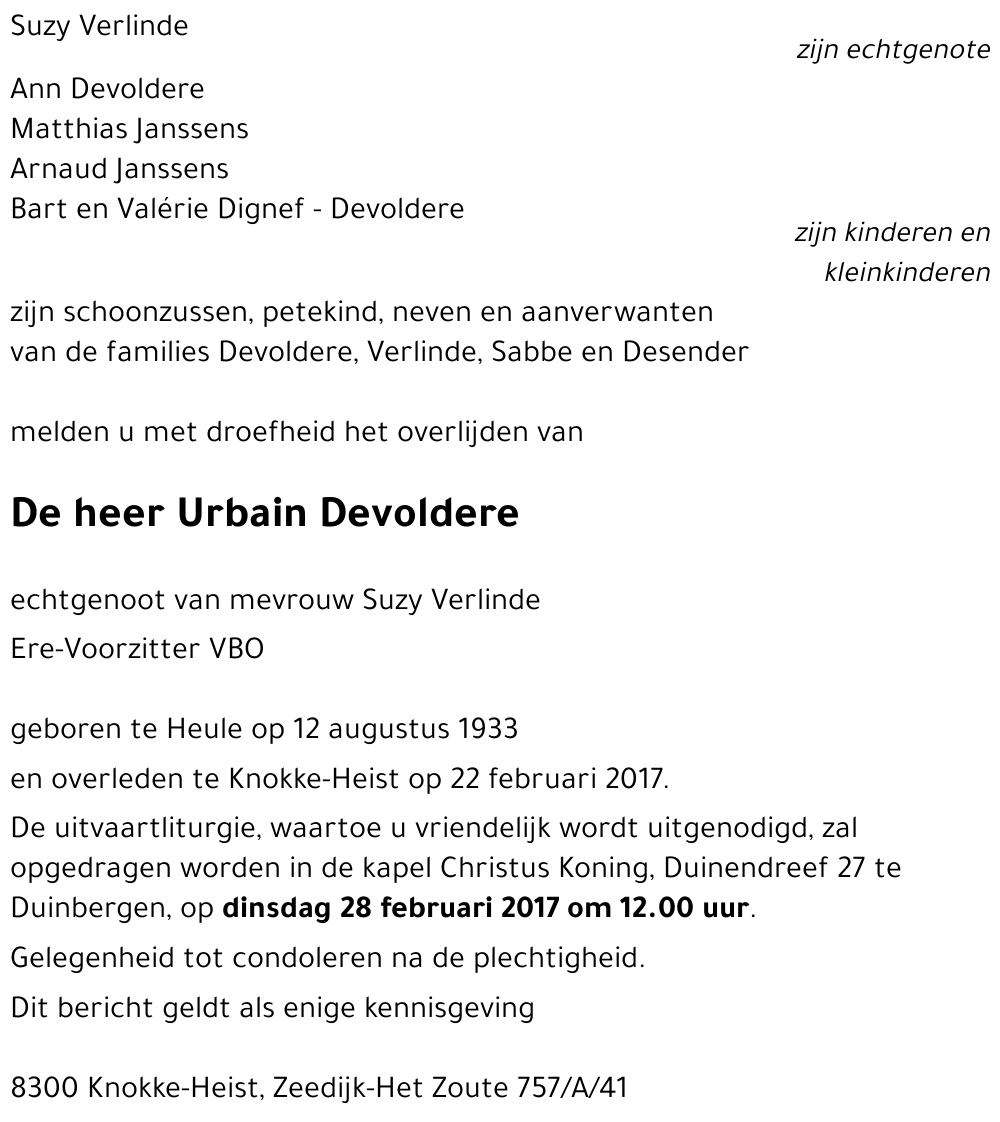 Urbain Devoldere