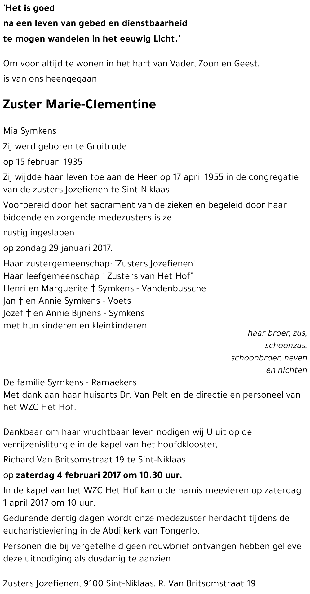 Zuster Marie-Clementine -