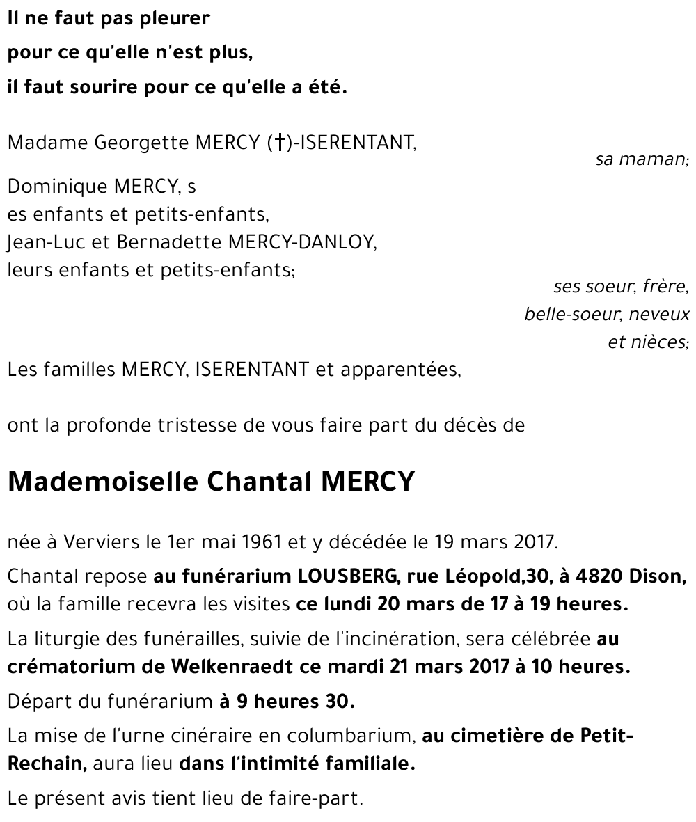 Chantal MERCY