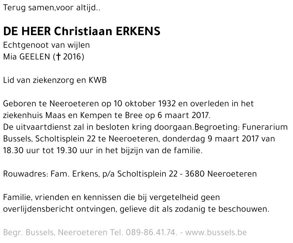 Christiaan ERKENS