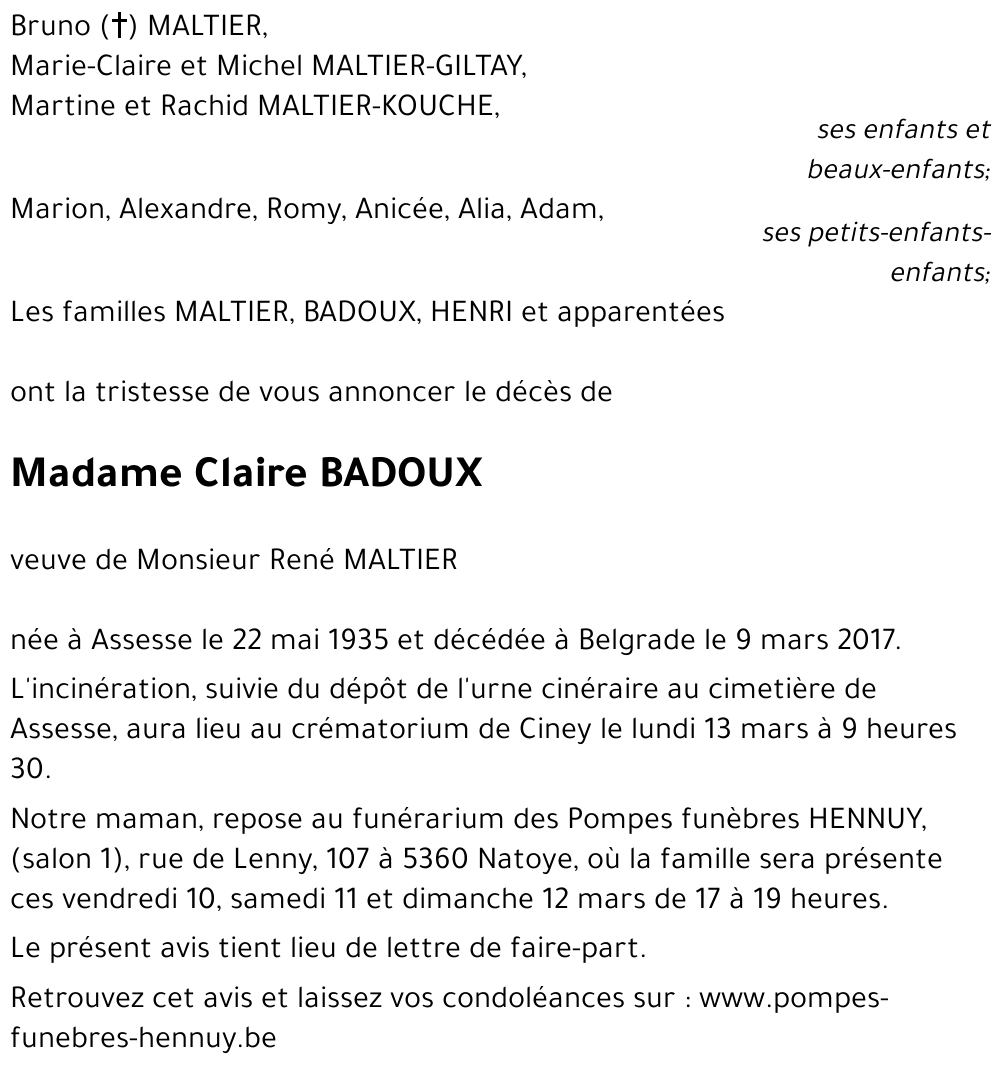 Claire BADOUX