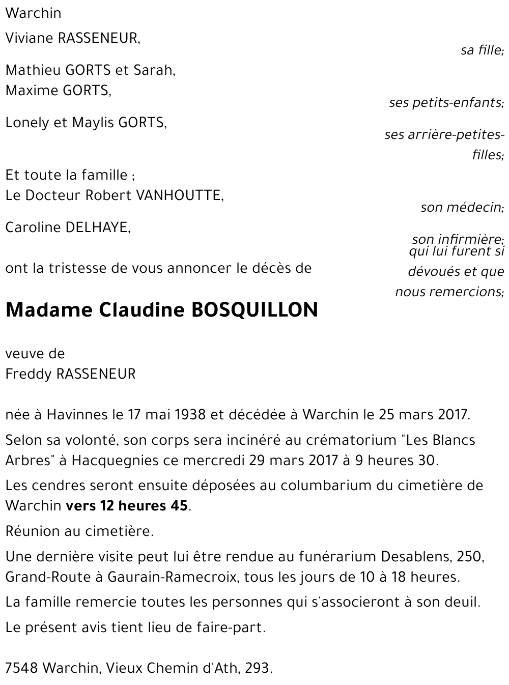 Claudine BOSQUILLON