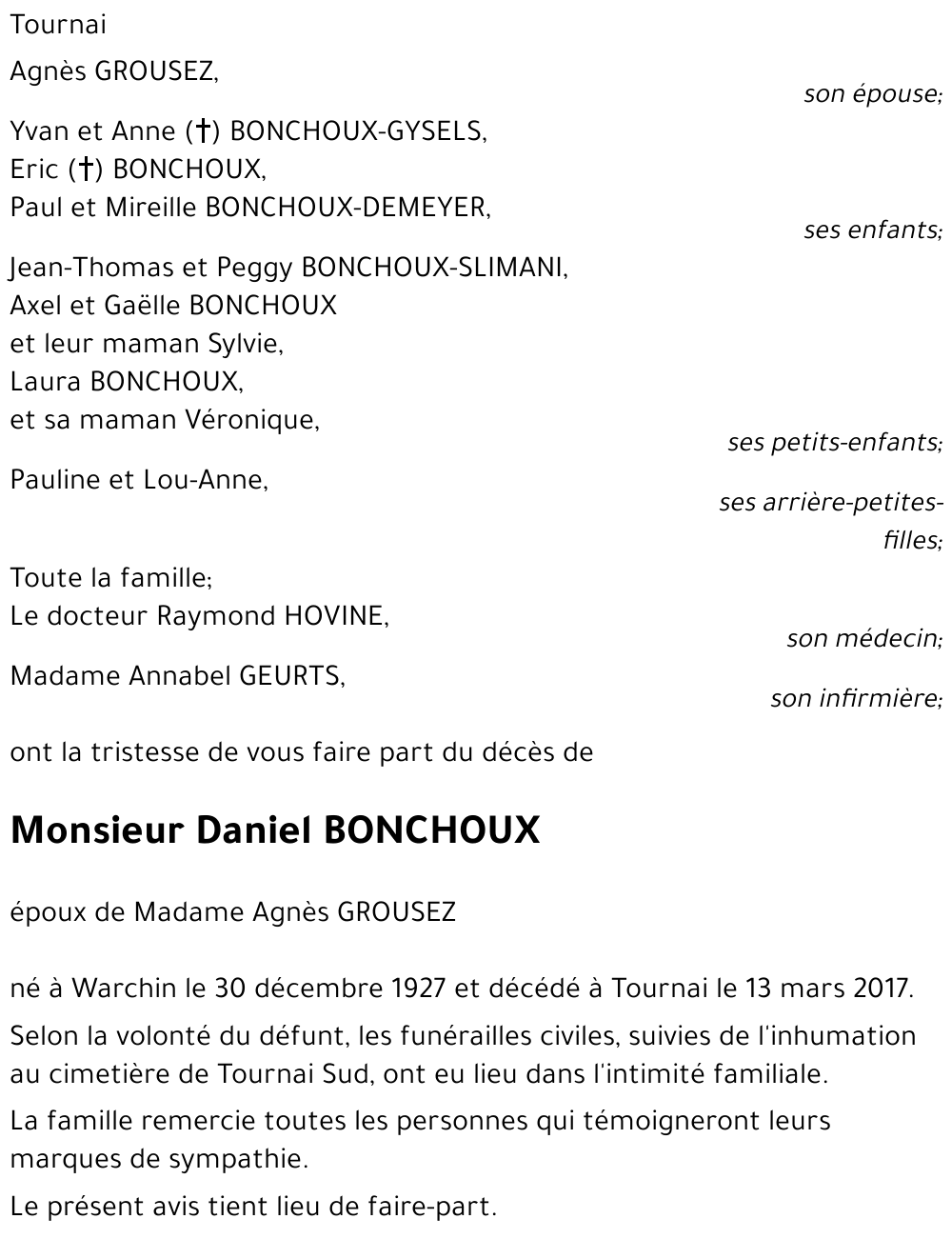 Daniel BONCHOUX